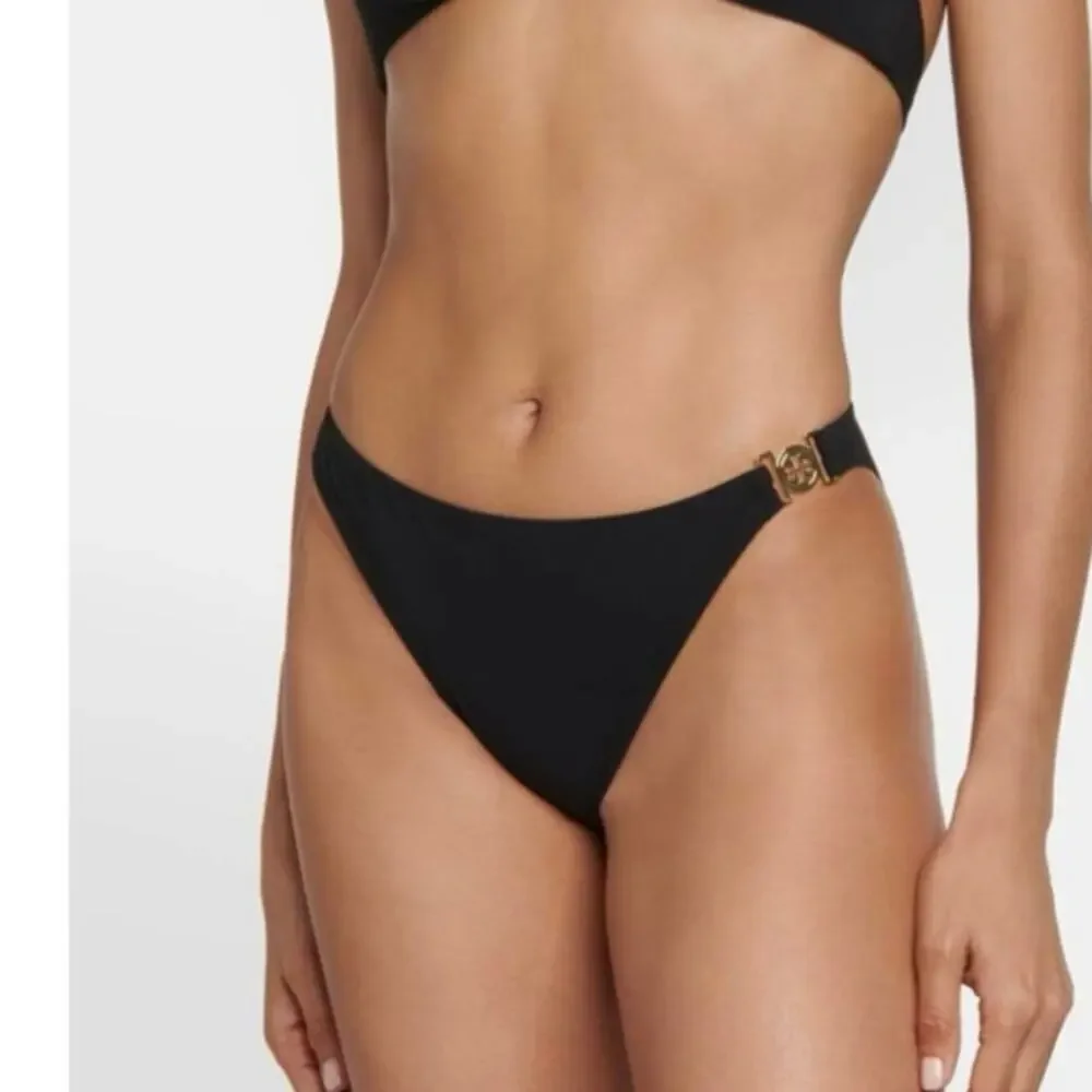 Tory Burch Miller low-rise bikini bottoms in black size med